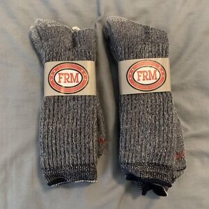 FRM Socks Mens Large Gray Merino Wool Outdoor Mid Calf Hiking Irregular USA